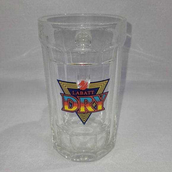 Labatt Dry Vintage 6.25" Glass Beer Mug Pint Ale Cup - Picture 1 of 2